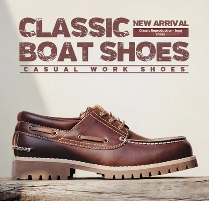 Chaussures bateau rétro britanniques à 3 œillets