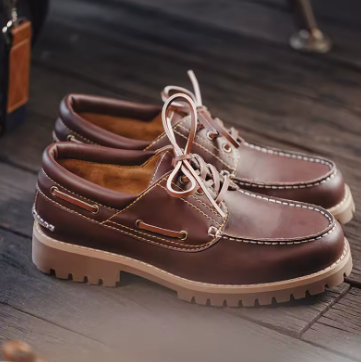 Chaussures bateau rétro britanniques à 3 œillets