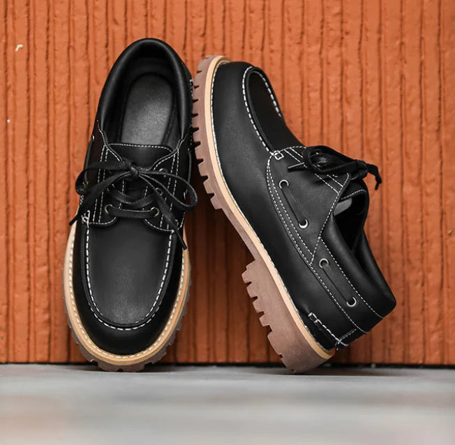 Chaussures bateau rétro britanniques à 3 œillets