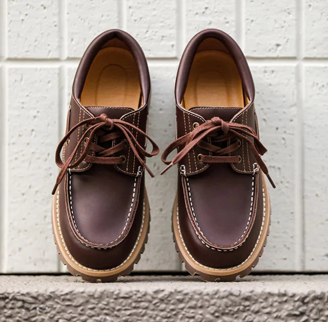 Chaussures bateau rétro britanniques à 3 œillets